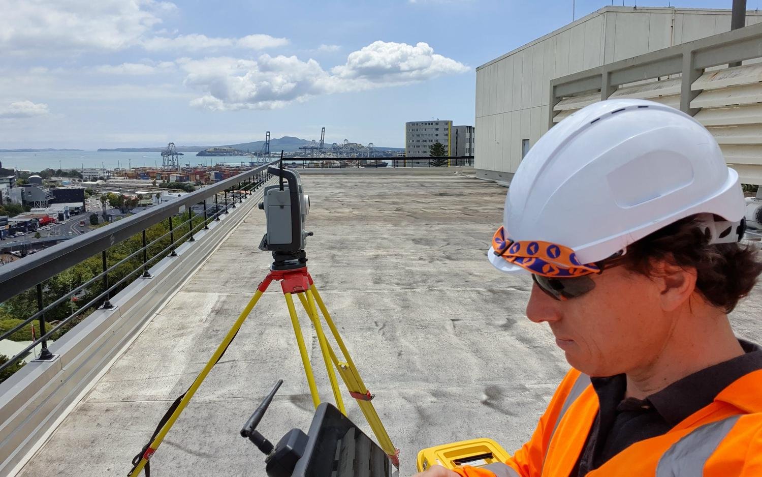 New Zealand survey team working on a major infrastructure project