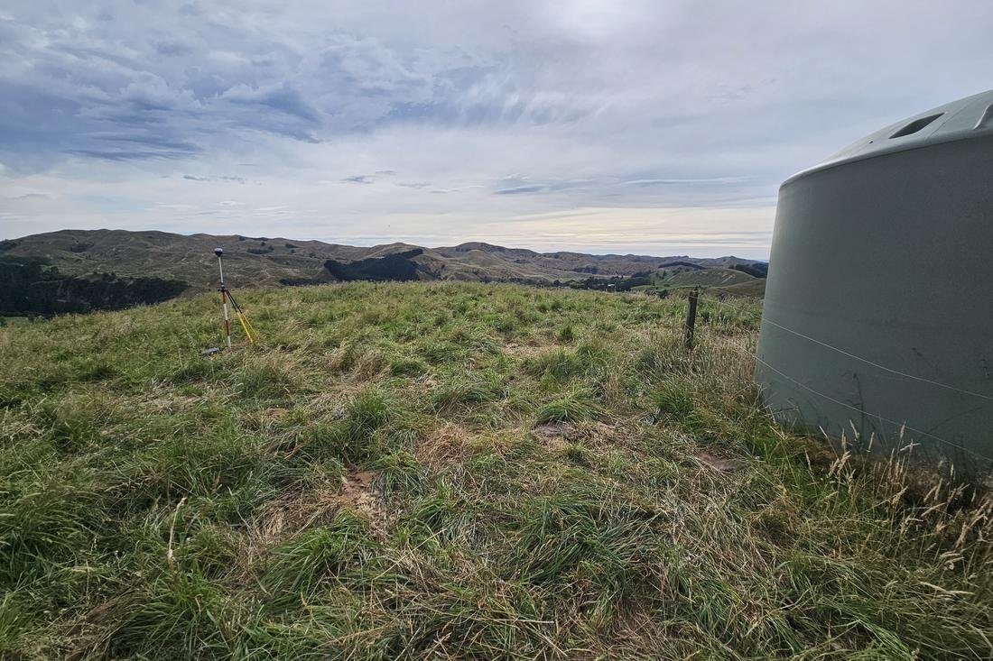 GNSS base station set up on a rural site